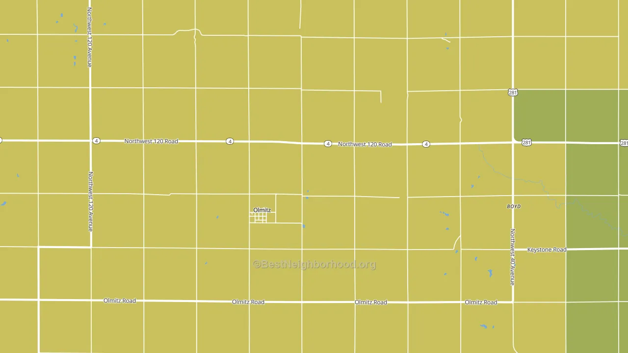 Olmitz, KS block-group voter-turnout map