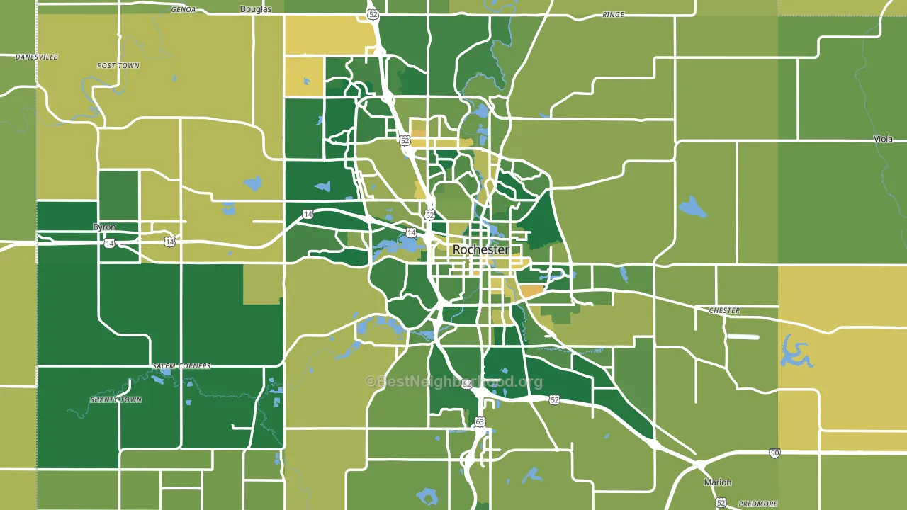Olmsted County, MN block-group voter-turnout map