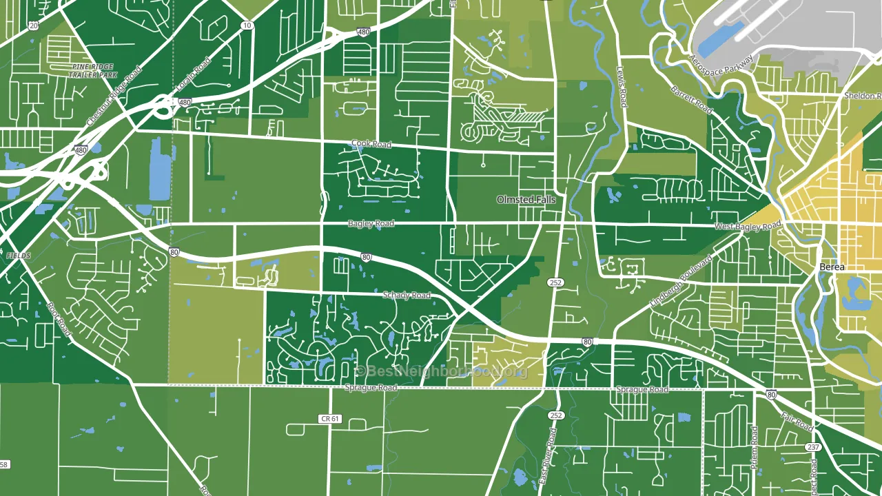 Olmsted Falls, OH block-group voter-turnout map