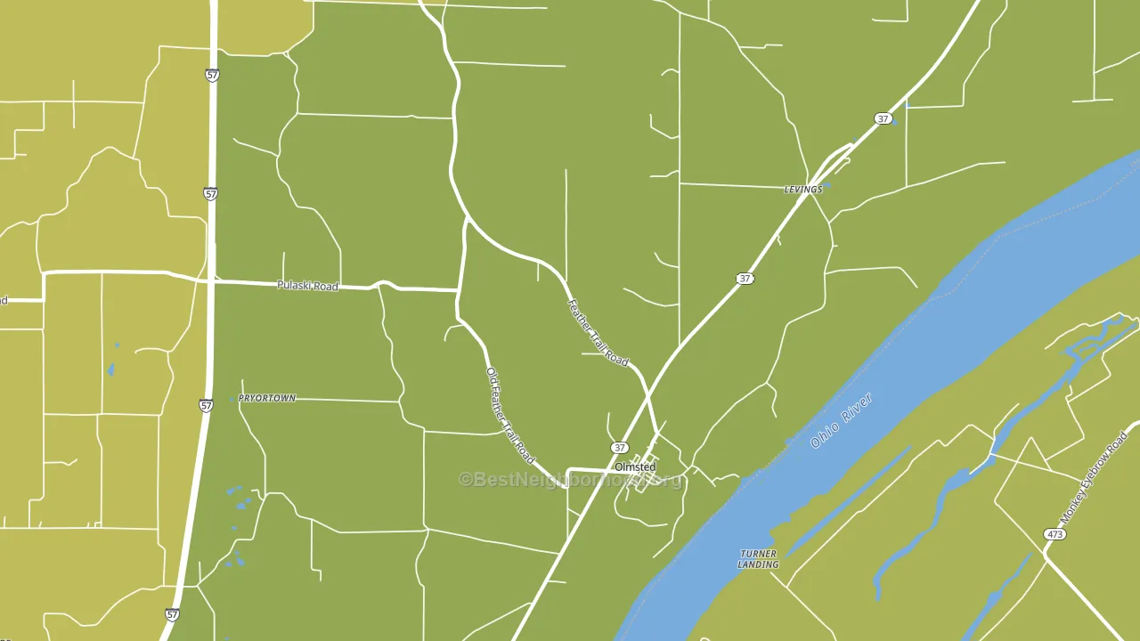 Olmsted, IL block-group voter-turnout map