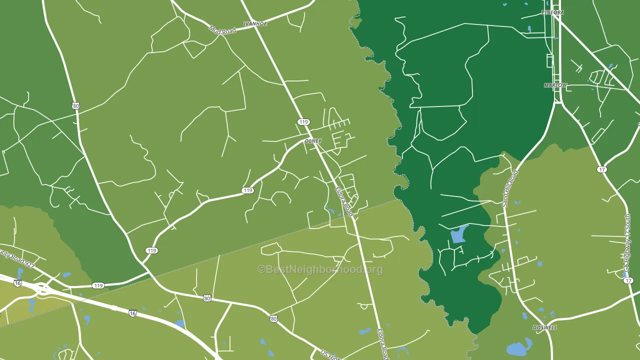 Olney, GA block-group voter-turnout map