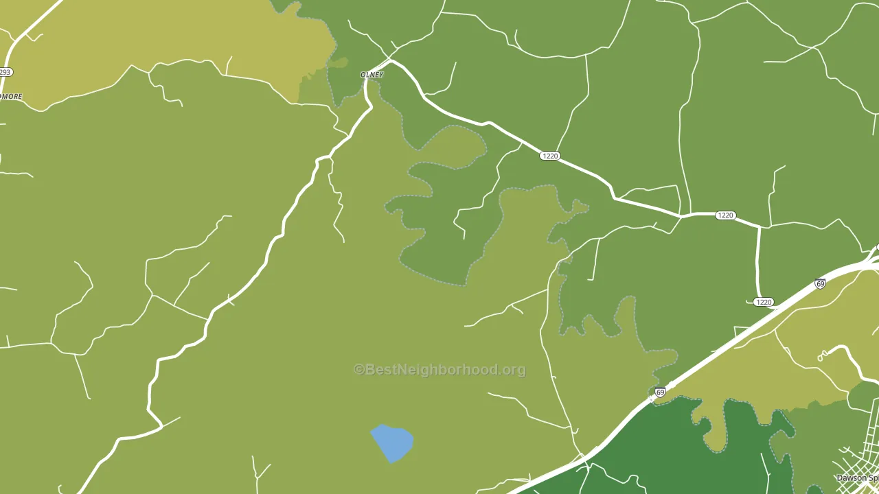 Olney, KY block-group voter-turnout map