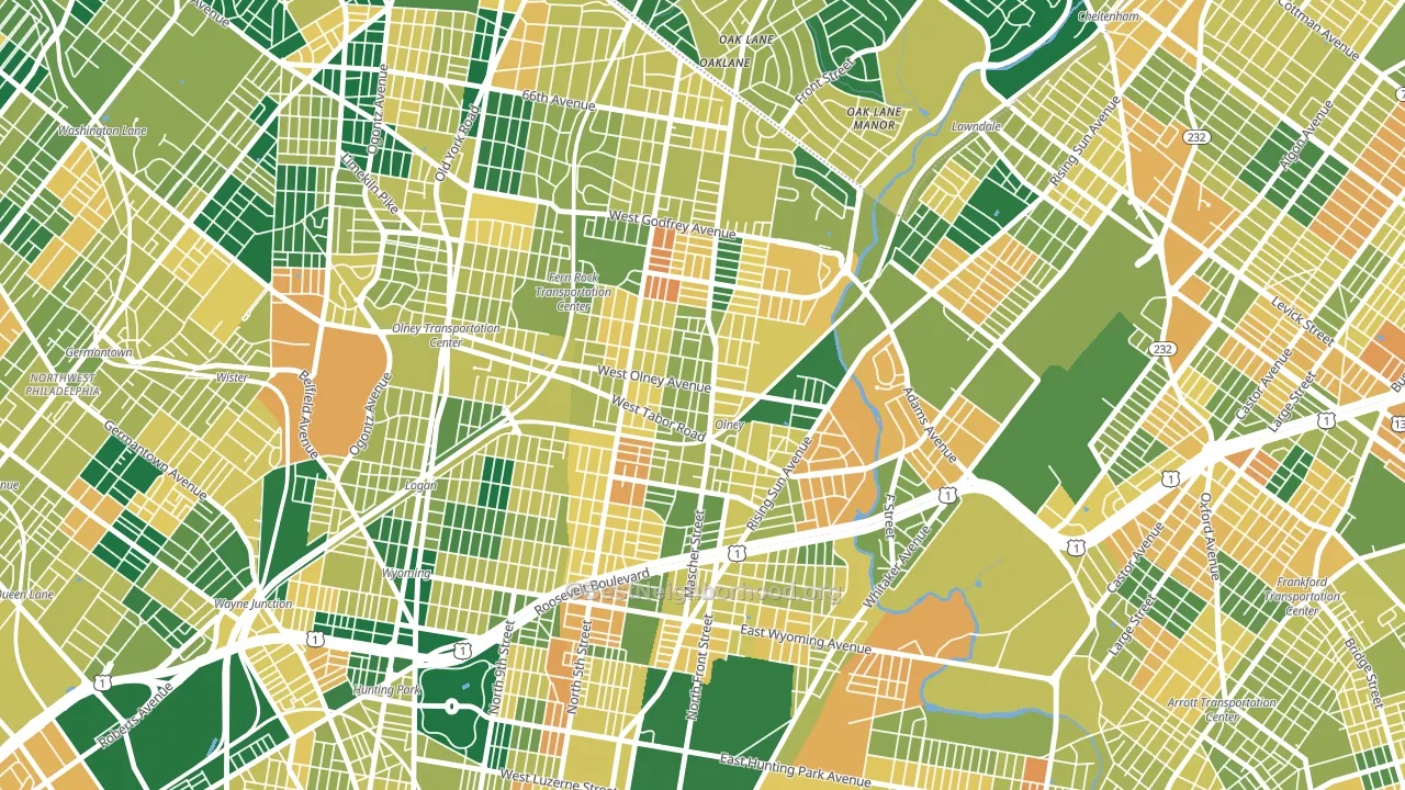 Olney, Philadelphia, PA block-group voter-turnout map