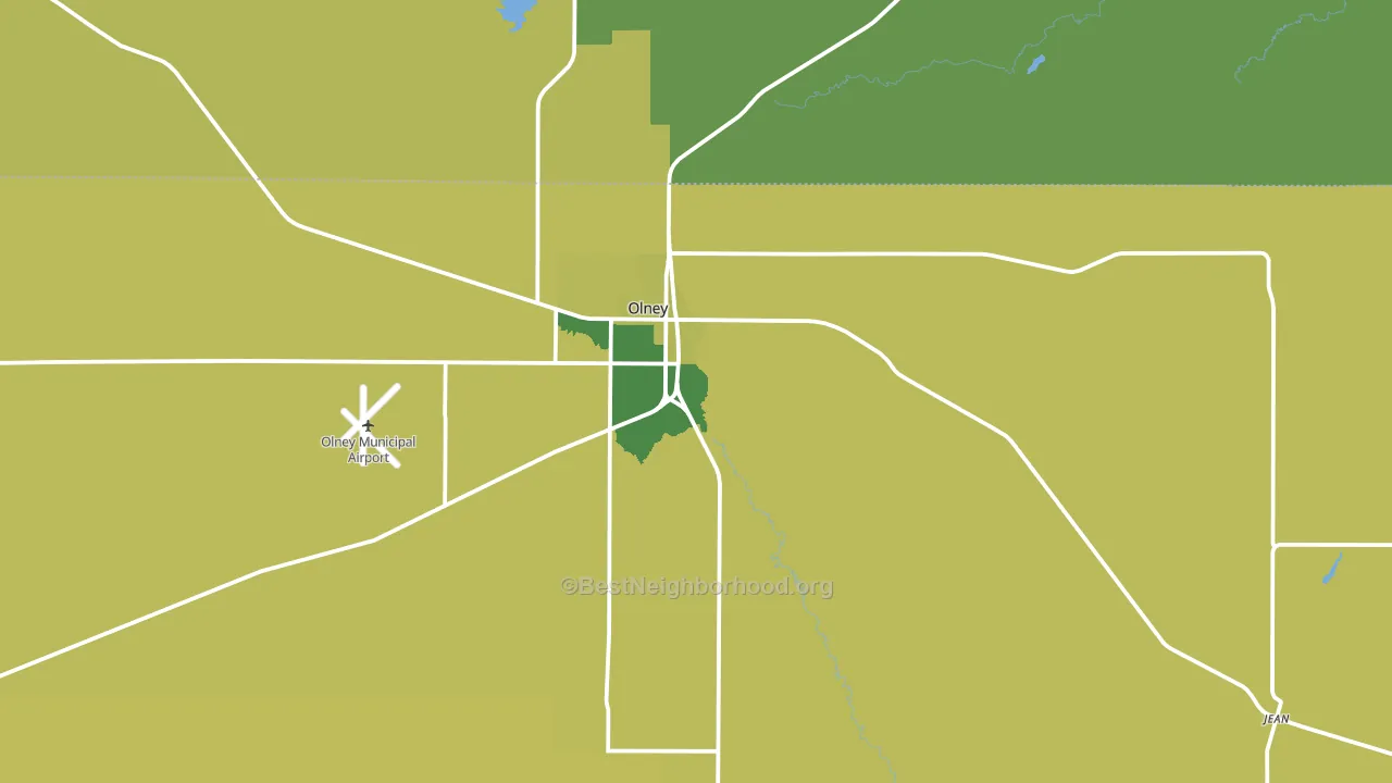 Olney, TX block-group voter-turnout map