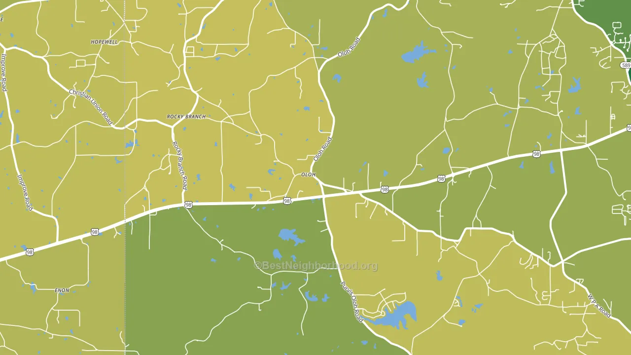 Oloh, MS block-group voter-turnout map