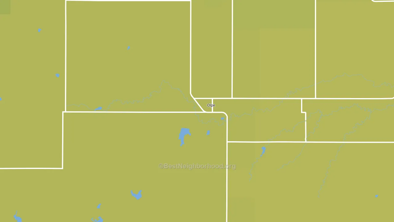 Olpe, KS block-group voter-turnout map