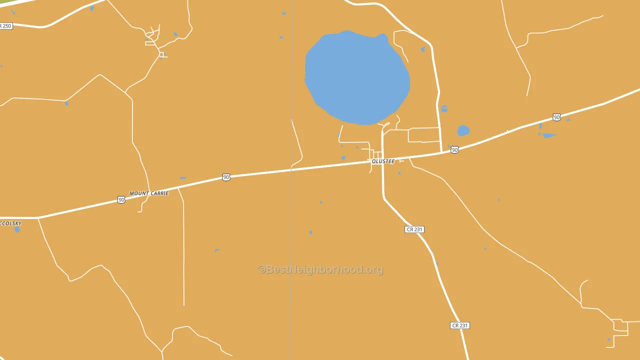Olustee, FL block-group voter-turnout map