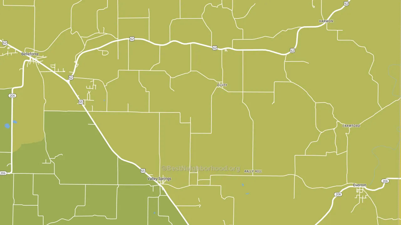 Olvey, AR block-group voter-turnout map