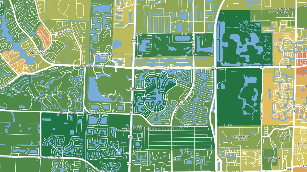 Olympia, Wellington, FL block-group voter-turnout map