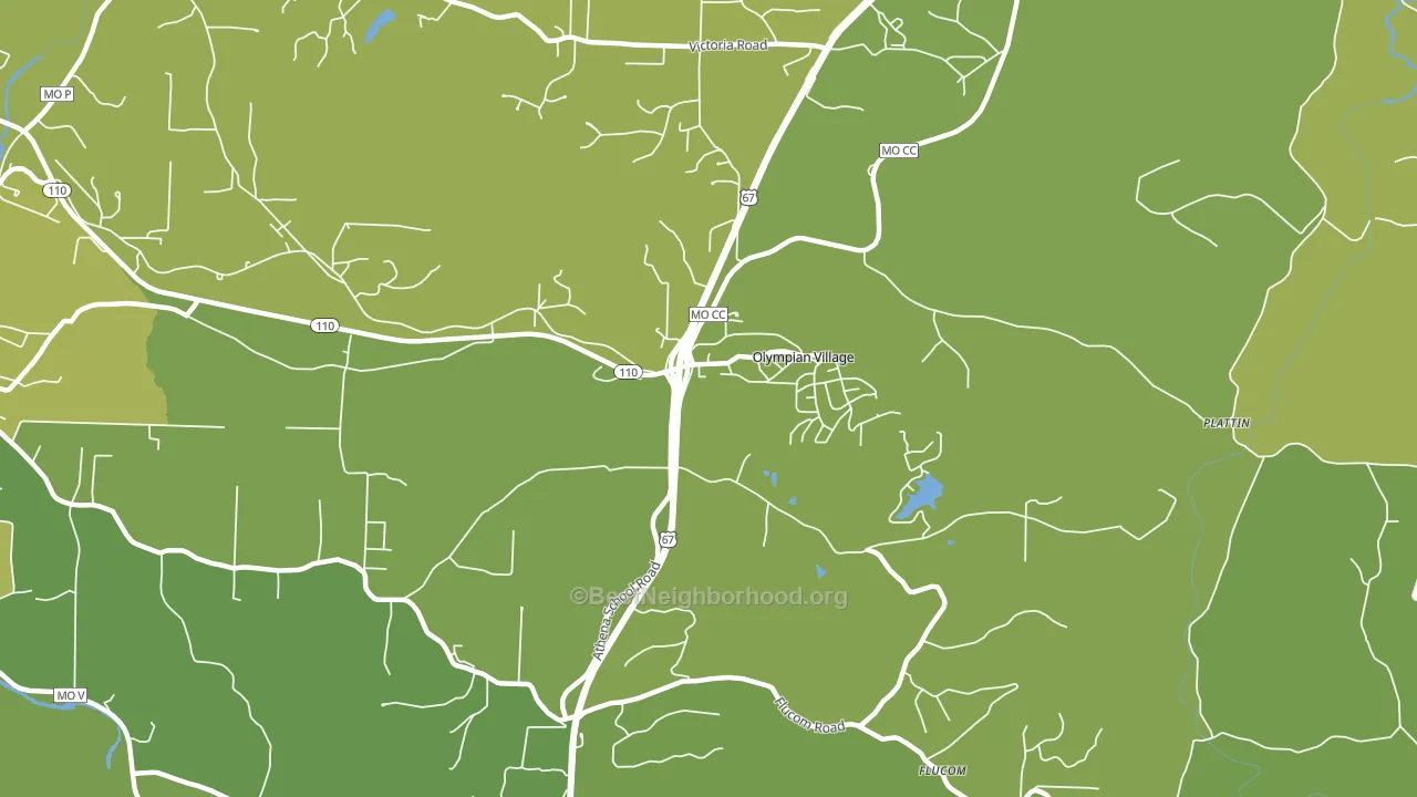 Olympian Village, MO block-group voter-turnout map
