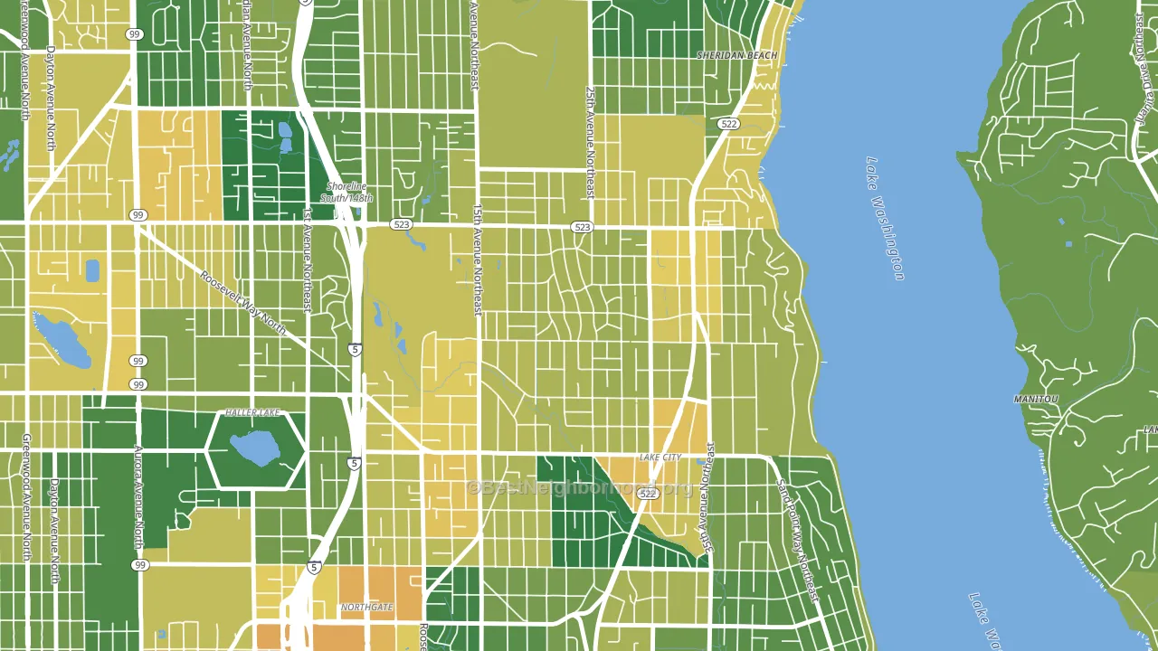 Olympic Hills, Seattle, WA block-group voter-turnout map