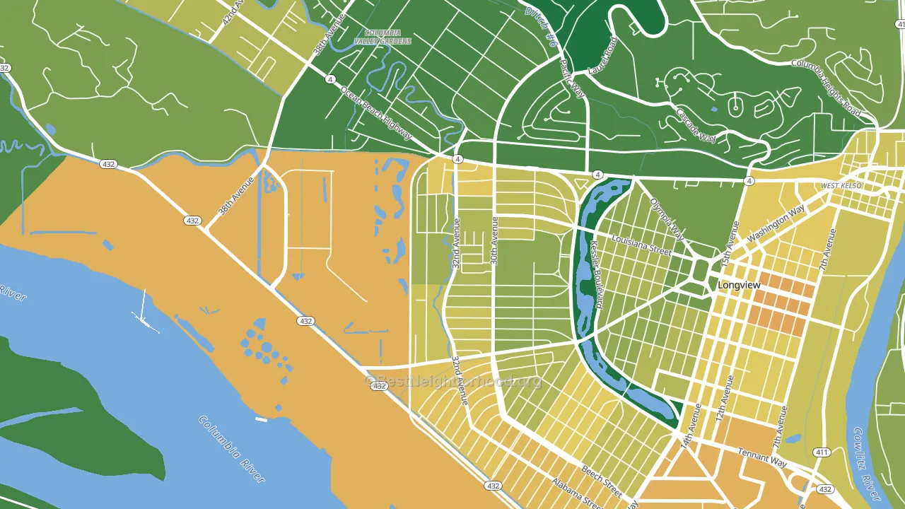 Olympic West, Longview, WA block-group voter-turnout map