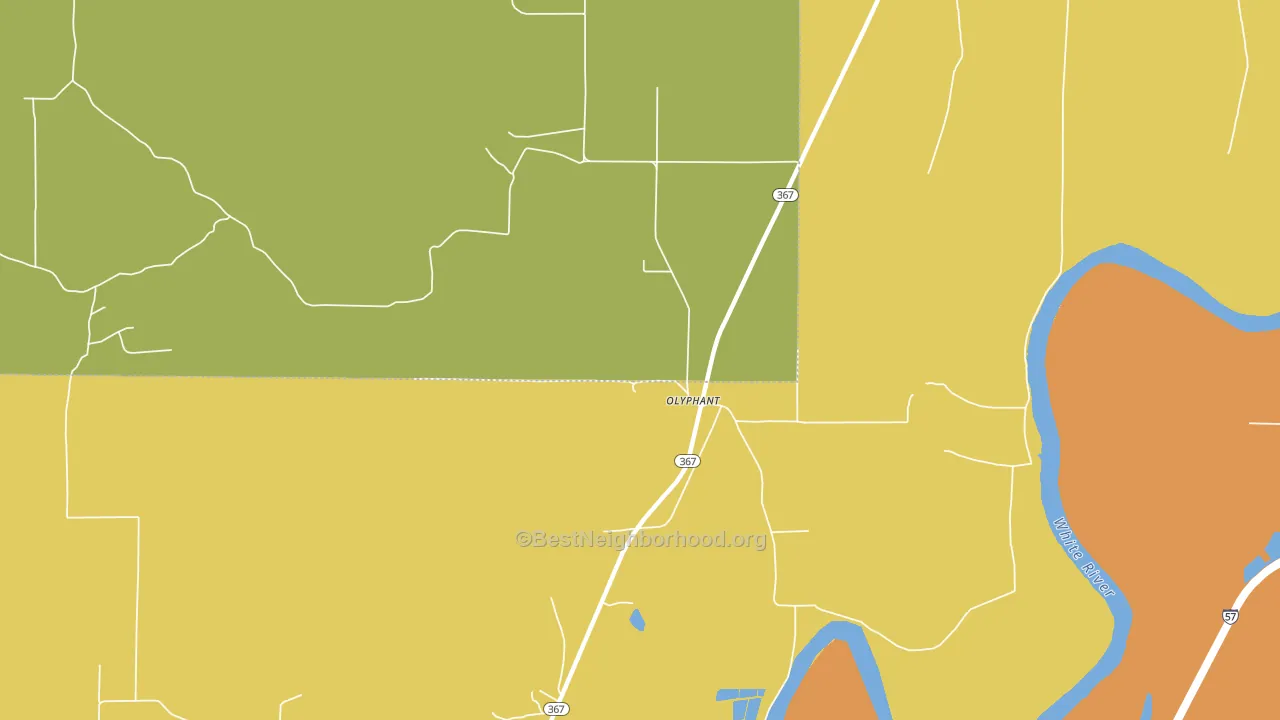 Olyphant, AR block-group voter-turnout map