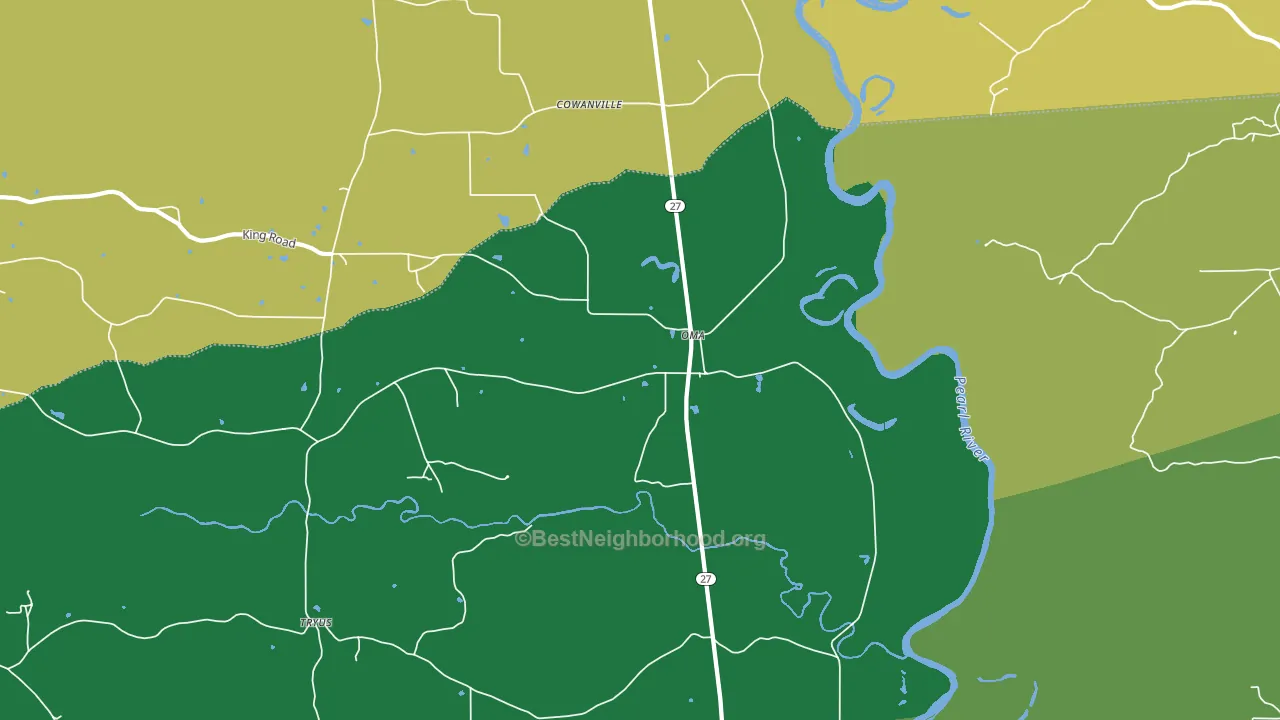 Oma, MS block-group voter-turnout map