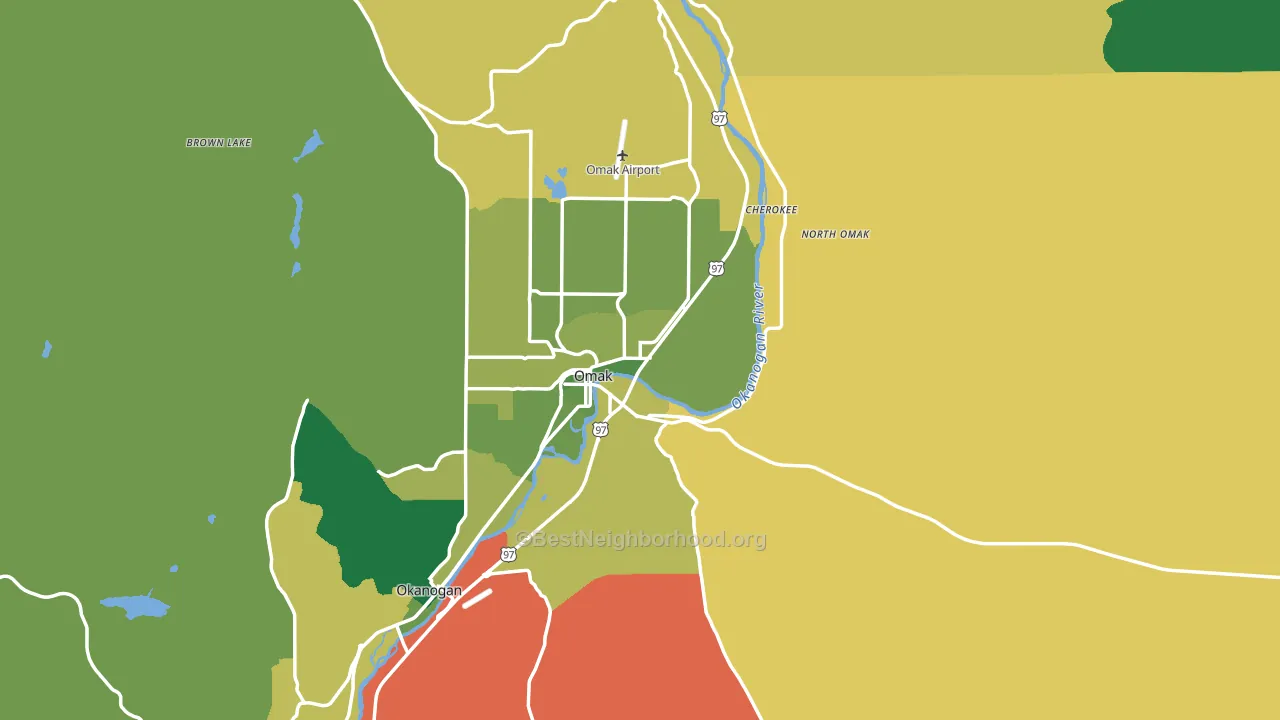 Omak, WA block-group voter-turnout map