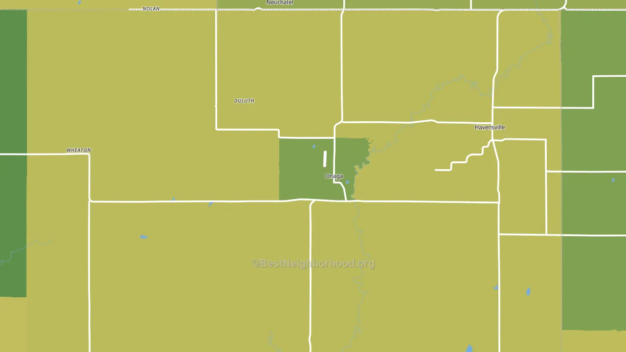 Onaga, KS block-group voter-turnout map