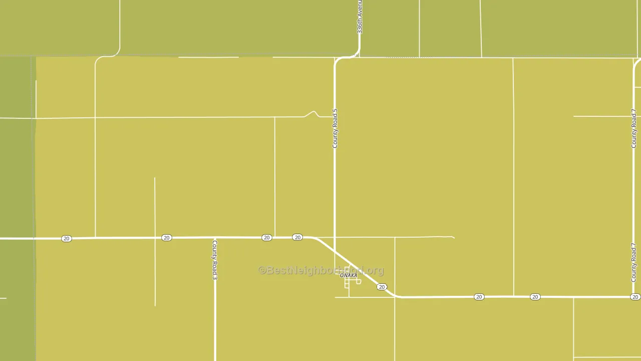 Onaka, SD block-group voter-turnout map