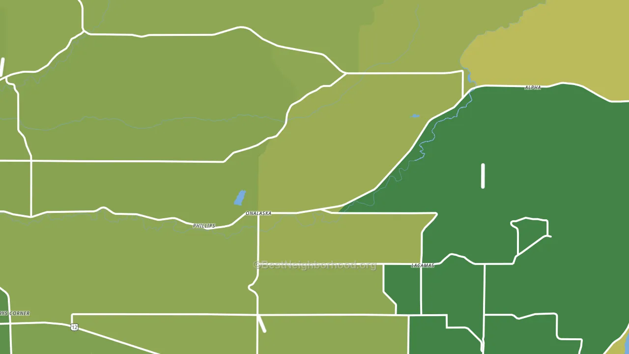 Onalaska, WA block-group voter-turnout map