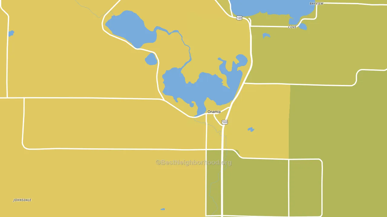 Onamia, MN block-group voter-turnout map