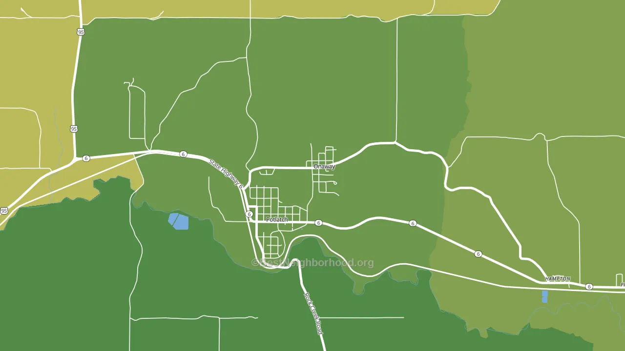 Onaway, ID block-group voter-turnout map