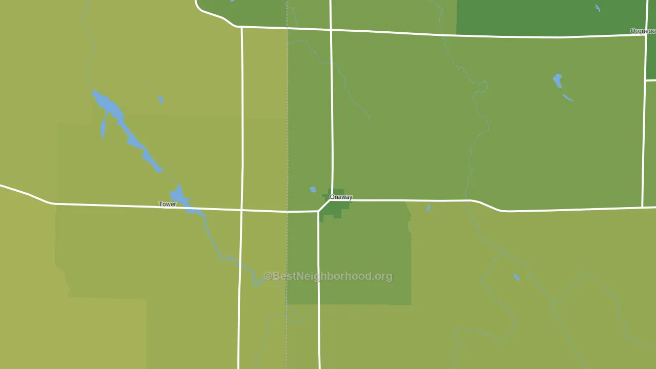 Onaway, MI block-group voter-turnout map