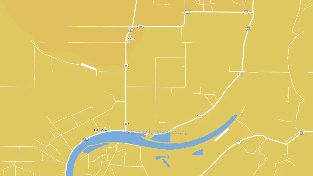 Oneida, AR block-group voter-turnout map