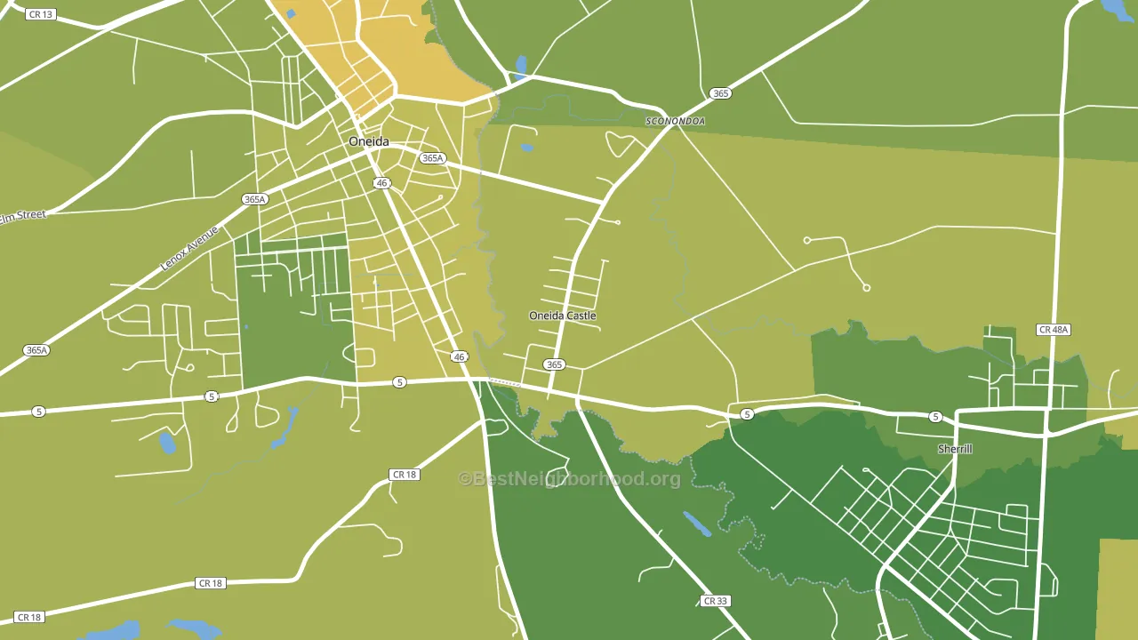 Oneida Castle, NY block-group voter-turnout map