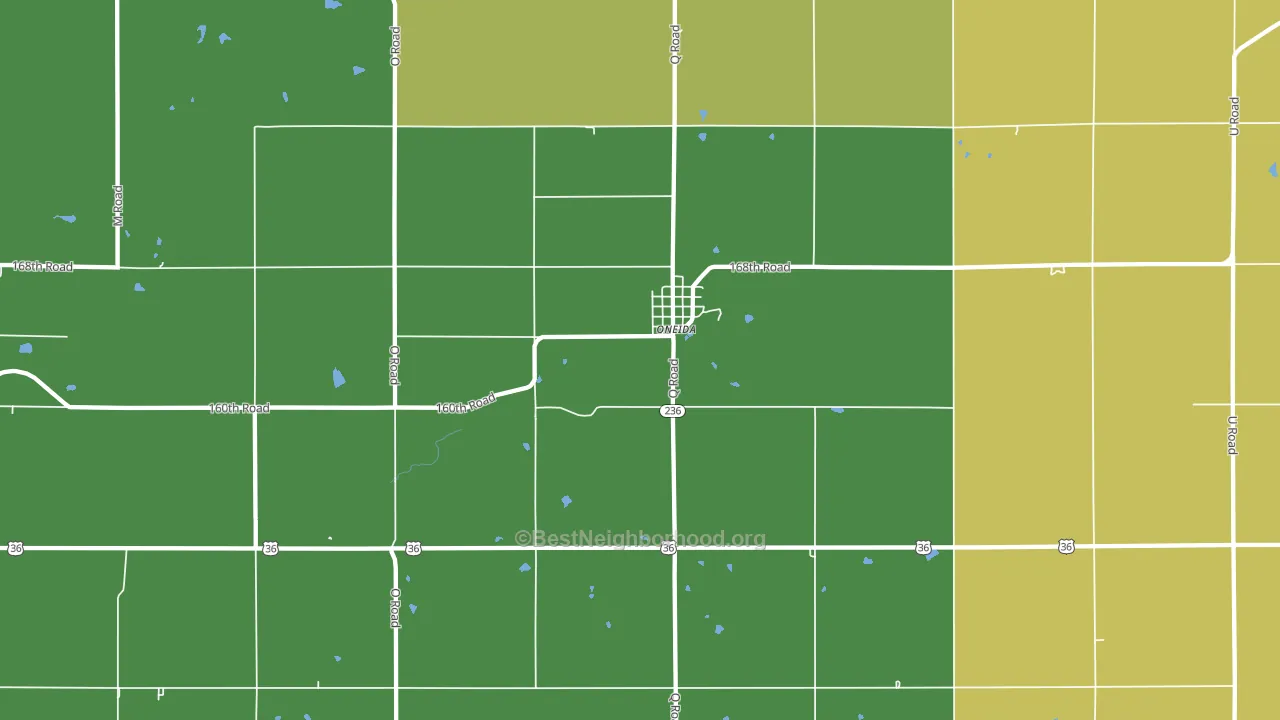 Oneida, KS block-group voter-turnout map