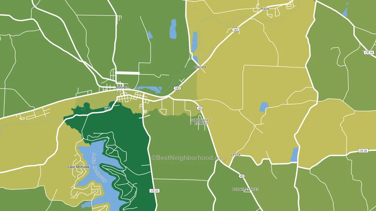 Oneida, OH block-group voter-turnout map