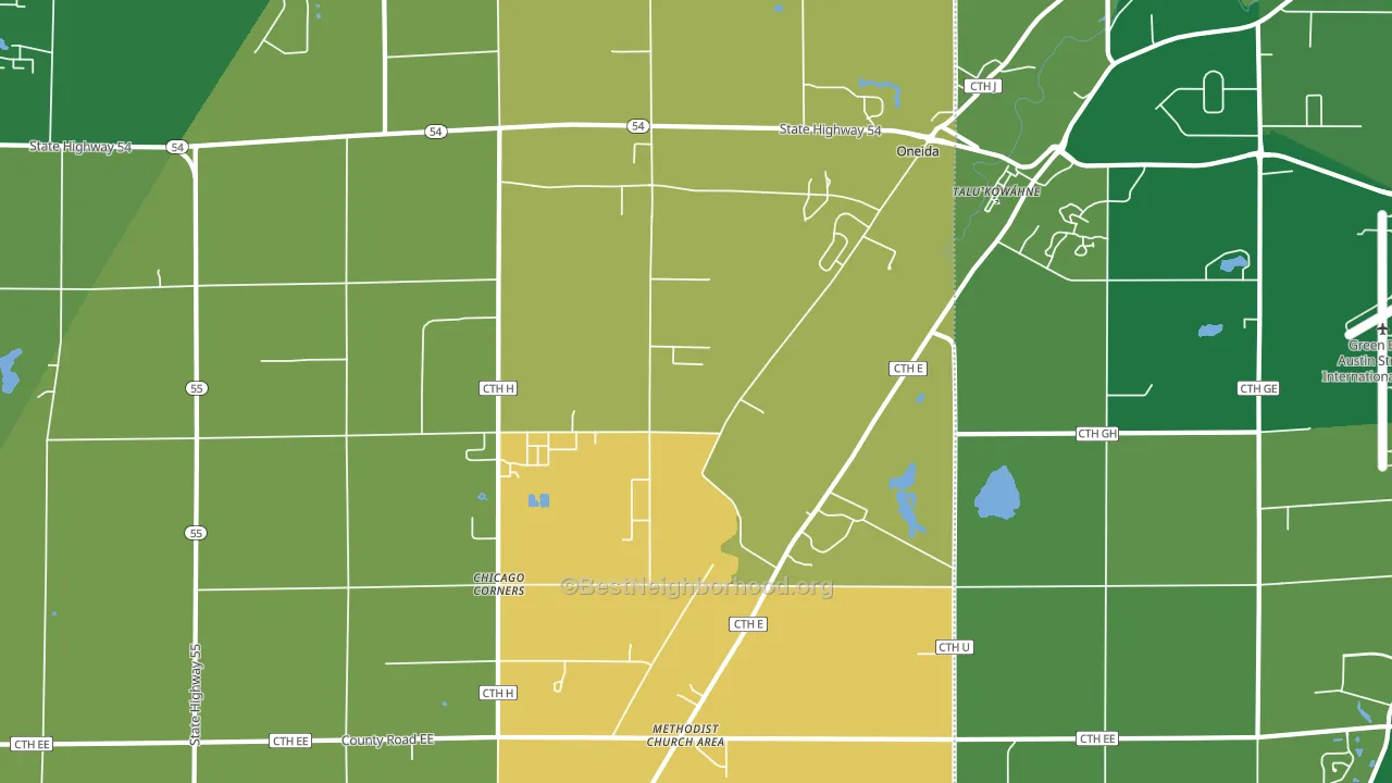 Oneida, WI block-group voter-turnout map
