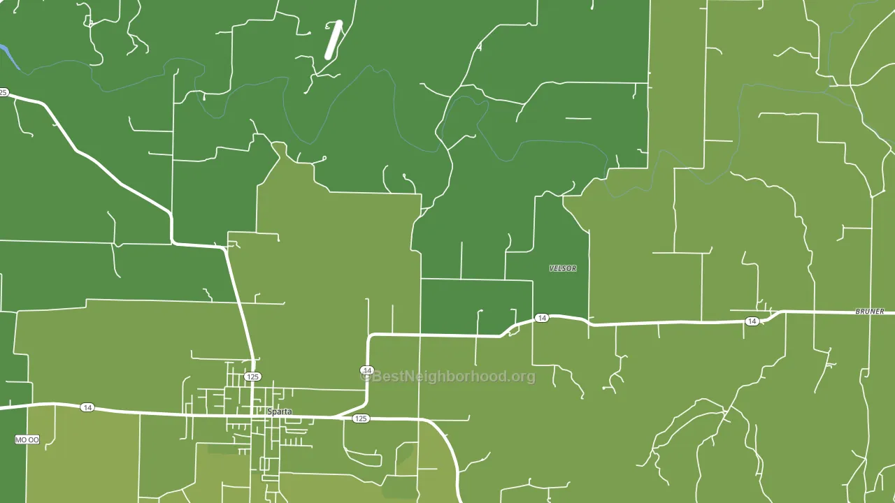 Ongo, MO block-group voter-turnout map