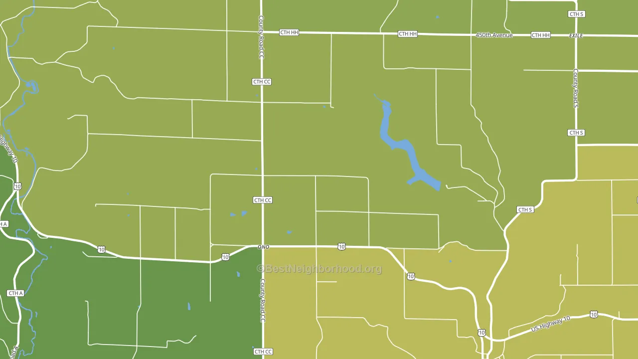 Ono, WI block-group voter-turnout map