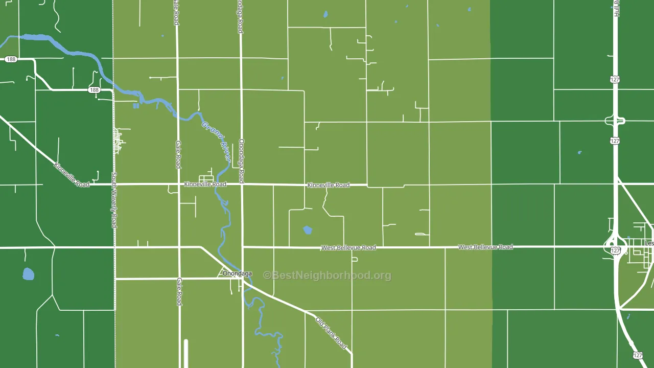 Onondaga, MI block-group voter-turnout map