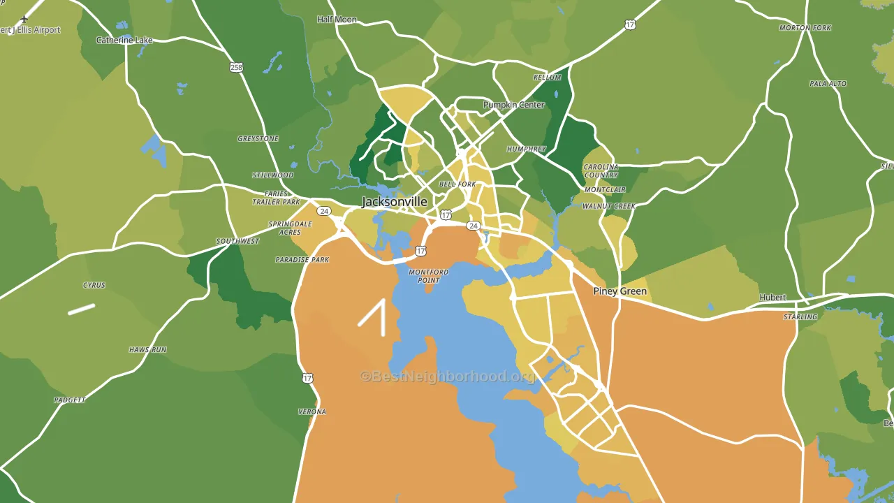 Onslow County, NC block-group voter-turnout map
