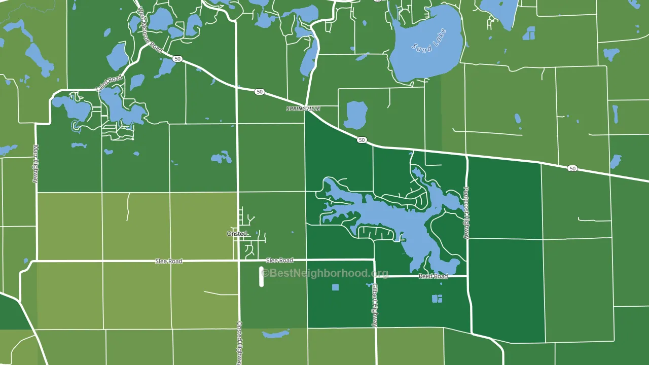 Onsted, MI block-group voter-turnout map