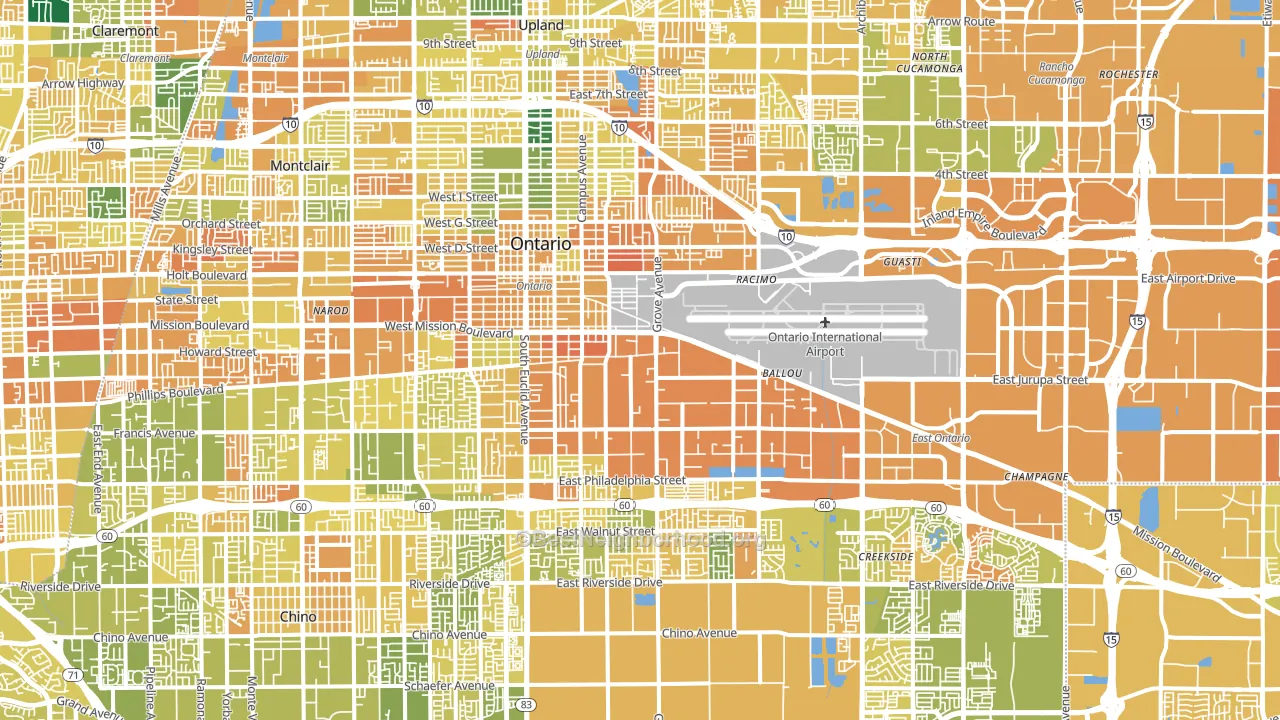 Ontario, CA block-group voter-turnout map