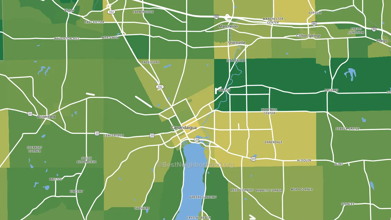 Ontario County, NY block-group voter-turnout map