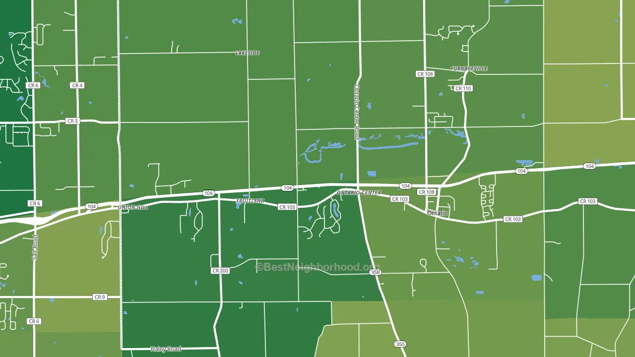 Ontario, NY block-group voter-turnout map