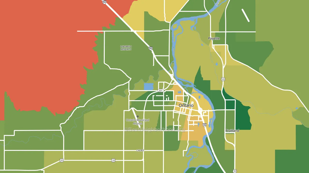 Ontario, OR block-group voter-turnout map