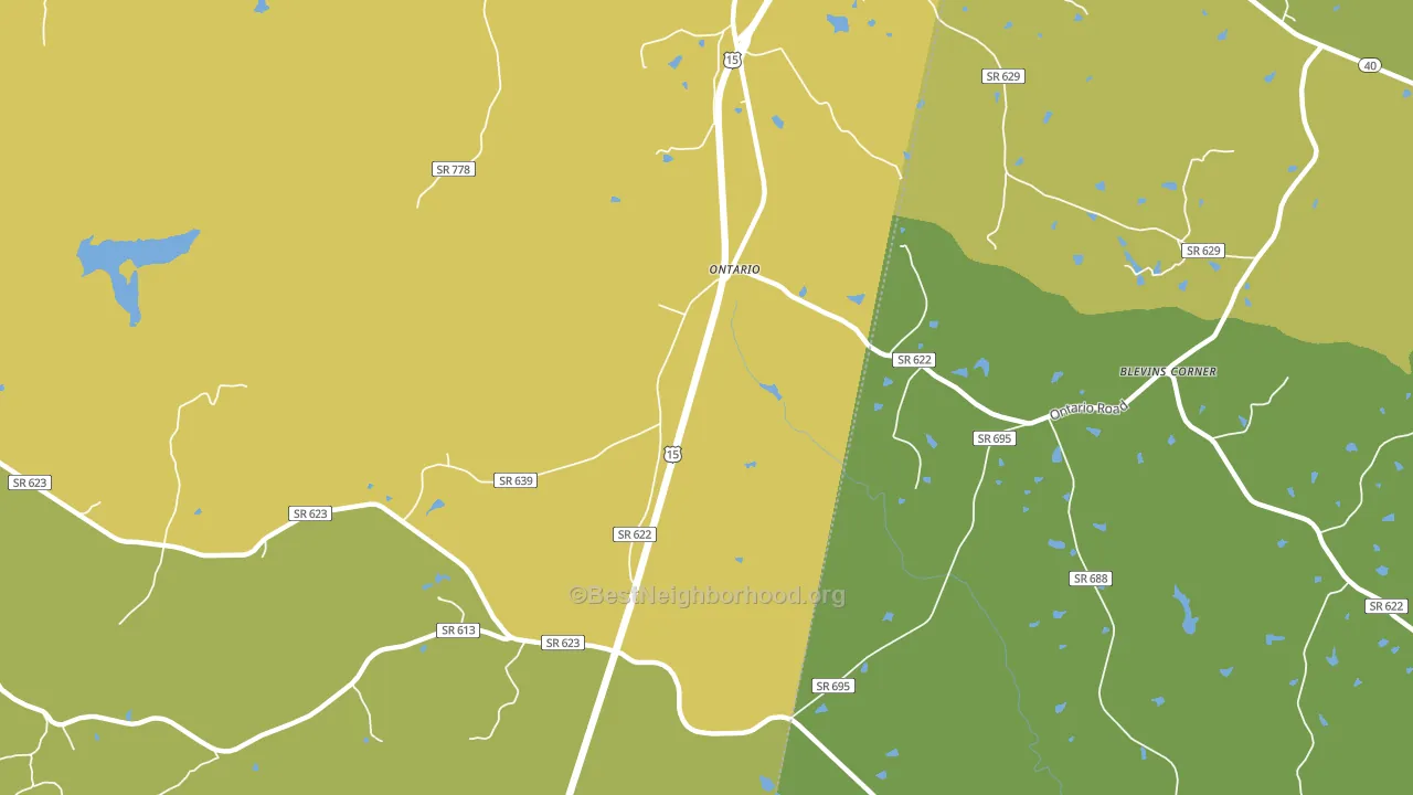 Ontario, VA block-group voter-turnout map