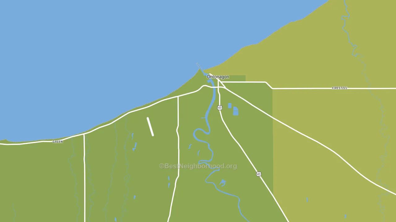 Ontonagon, MI block-group voter-turnout map