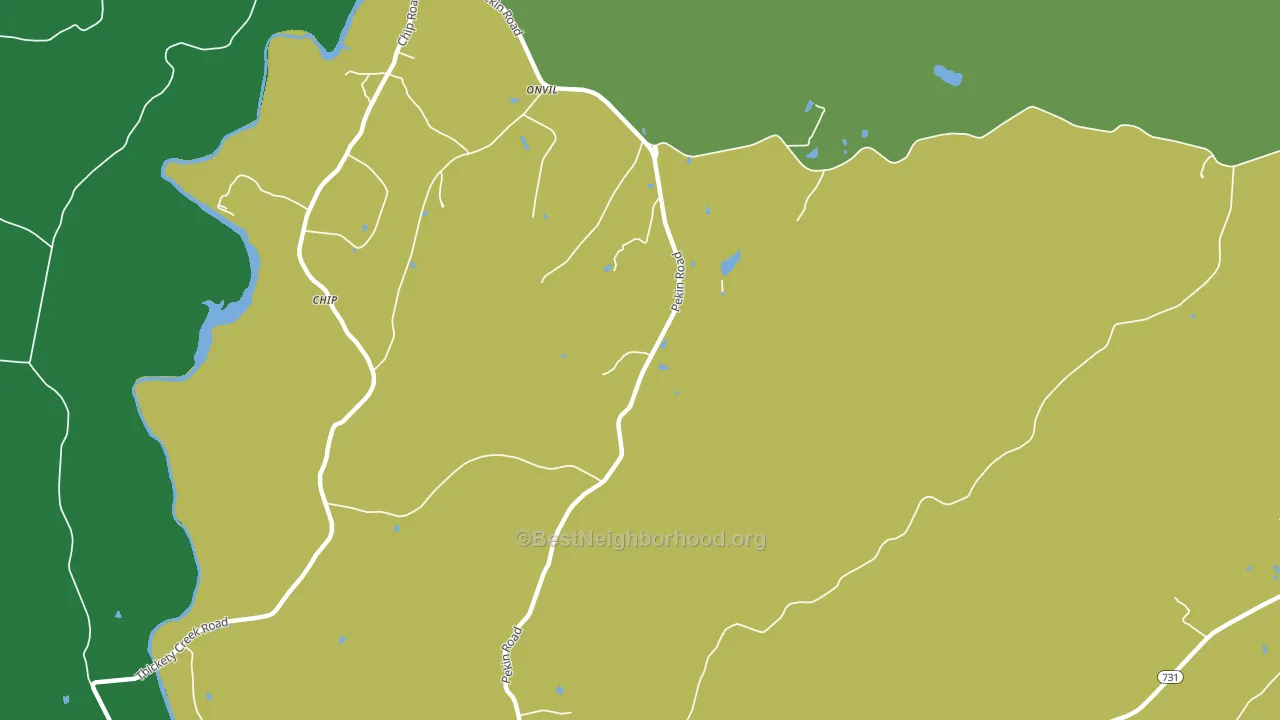 Onvil, NC block-group voter-turnout map