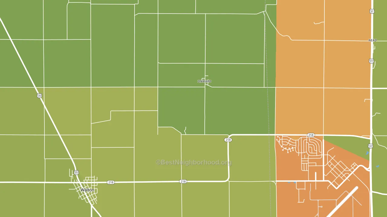 Onward, IN block-group voter-turnout map