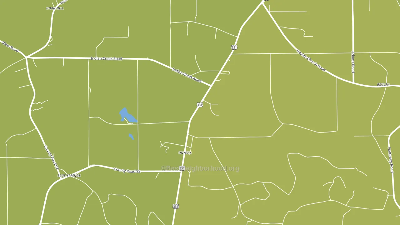 Onycha, AL block-group voter-turnout map