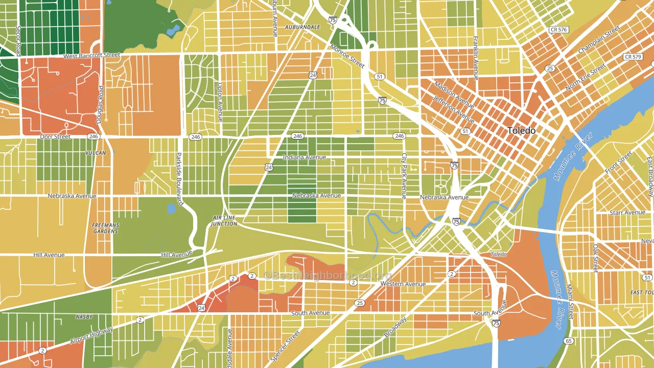 Onyx, Toledo, OH block-group voter-turnout map