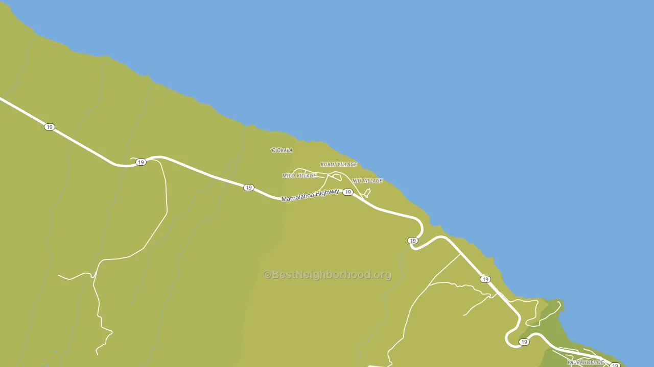 Ookala, HI block-group voter-turnout map