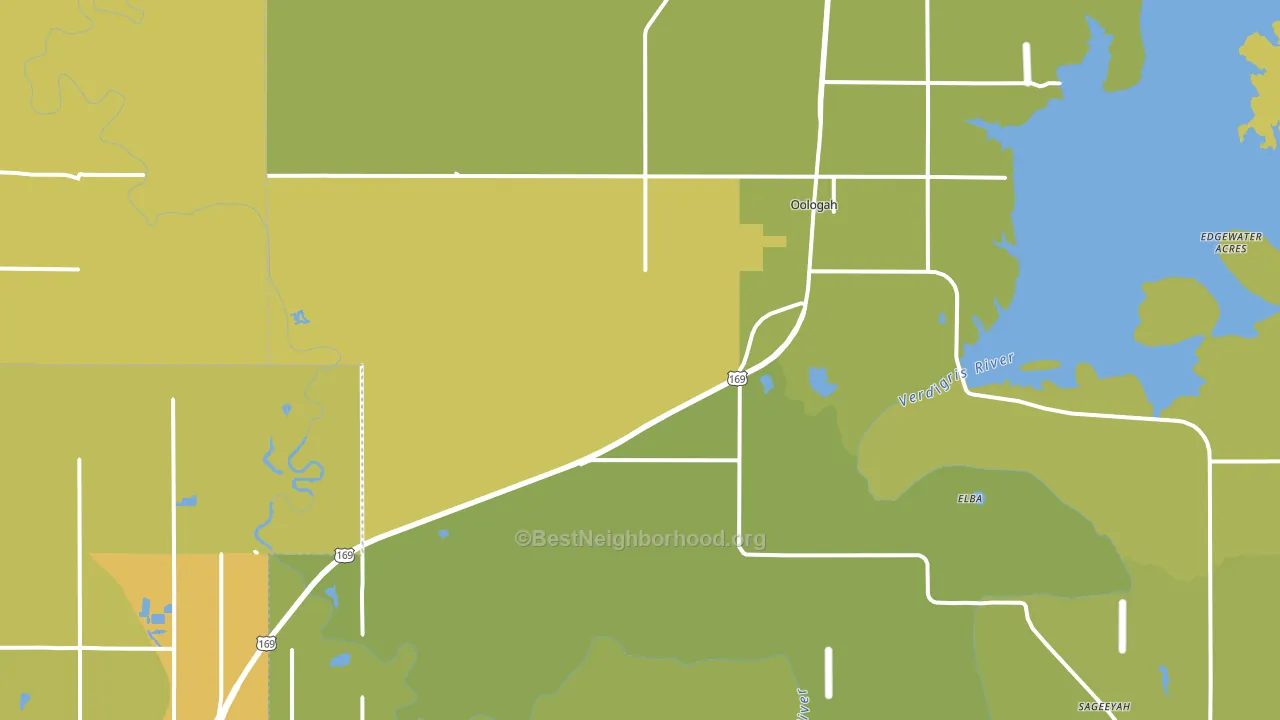 Oologah, OK block-group voter-turnout map