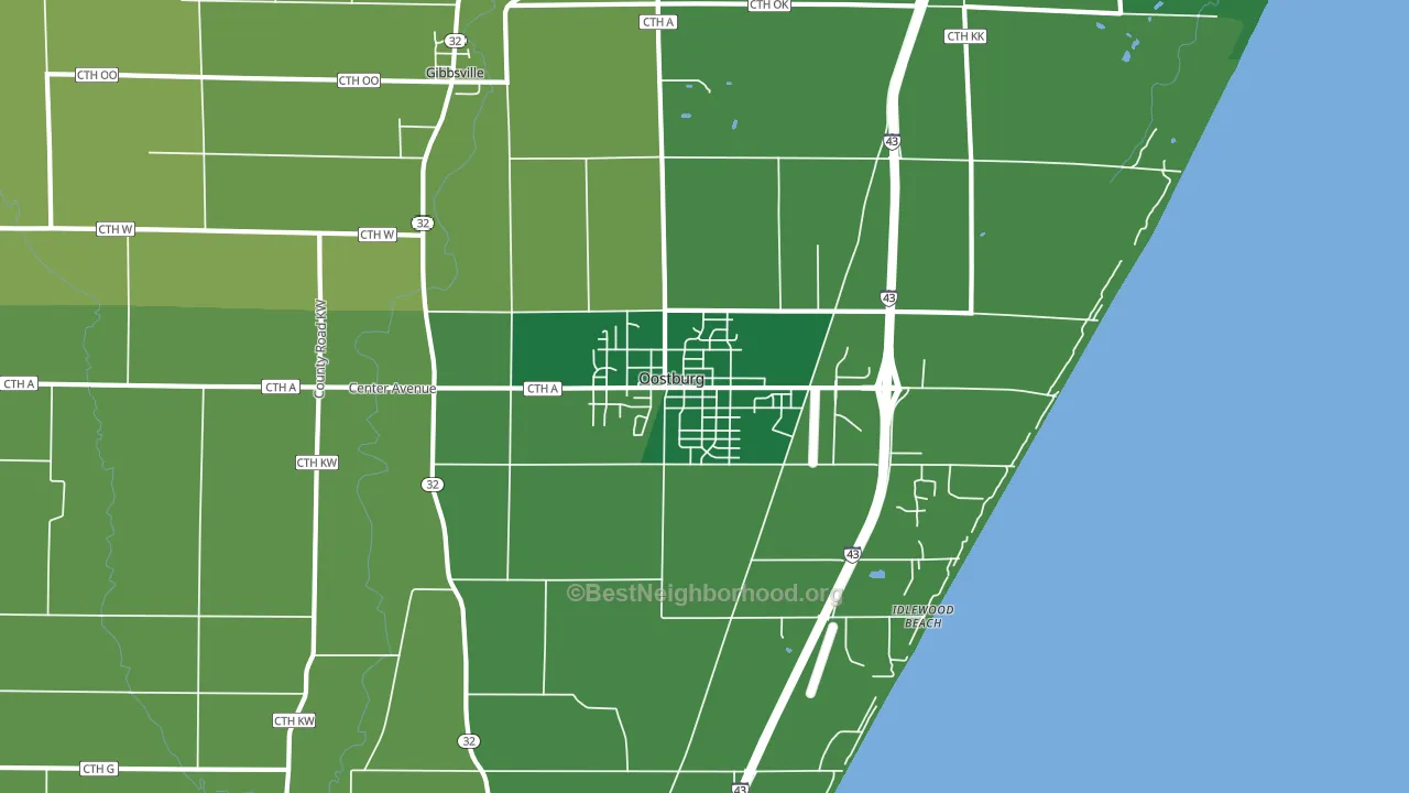Oostburg, WI block-group voter-turnout map