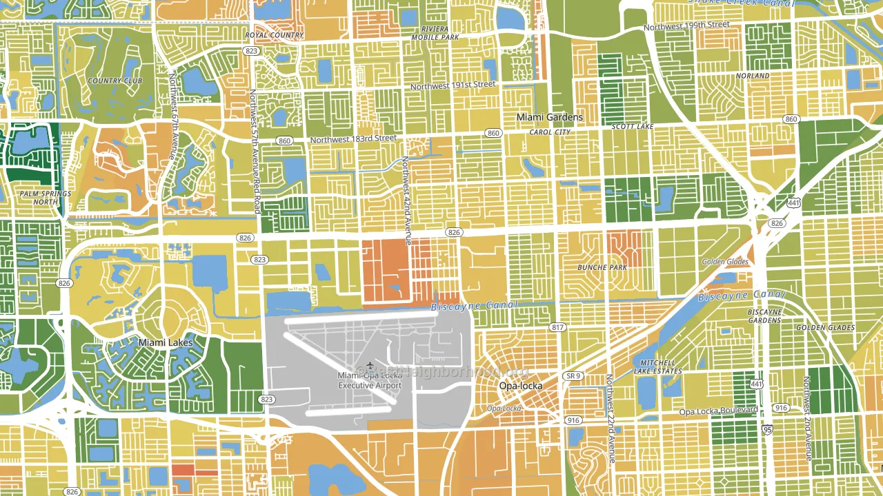 Opa-Locka, FL block-group voter-turnout map
