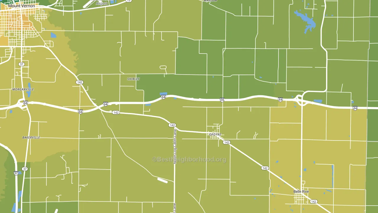 Opdyke, IL block-group voter-turnout map
